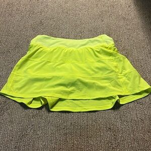 Lululemon pace rival skirt neon yellow size 6